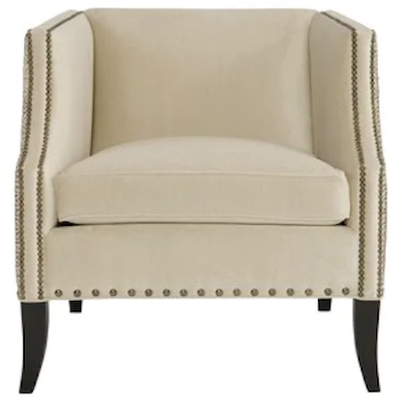 Chair with Geometric Accent Pattern and Nailhead Trim 